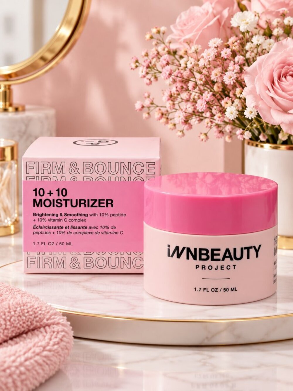 INNBEAUTY 10 + 10 Moisturizer with 10% Vitamin C + 10% Peptide Complex